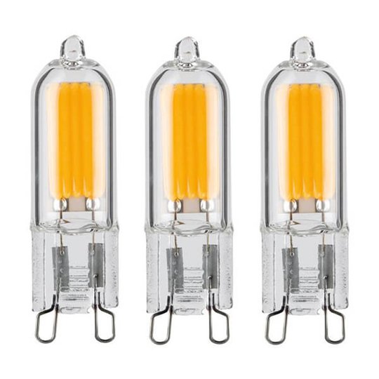 LED-stiftlampa G9 2W, varmvit, 3-pack