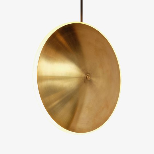 LED-hänglampa Chrona Dish10V, mässing