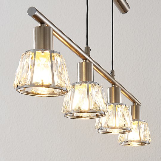 Lindby Kosta pendellampa, höjdjusterbar, nickel