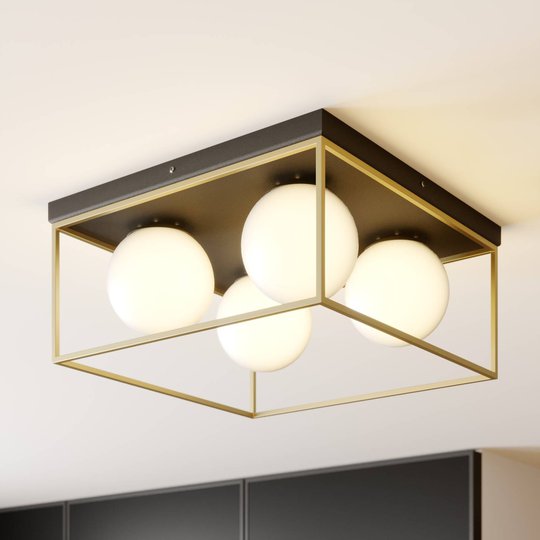 Taklampa Aloam med 4 glaskulor