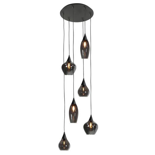 Pendellampa Cambio, 6 lampor, svart