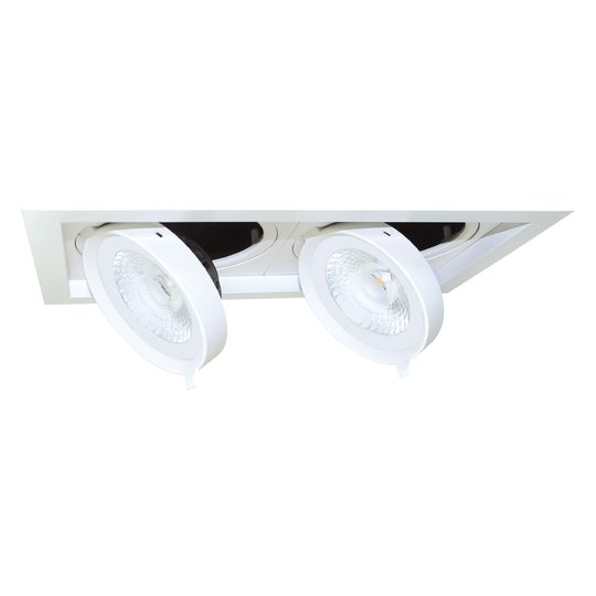 LED-inbyggnadsspot Quado 1, 2 lampor, dimbar
