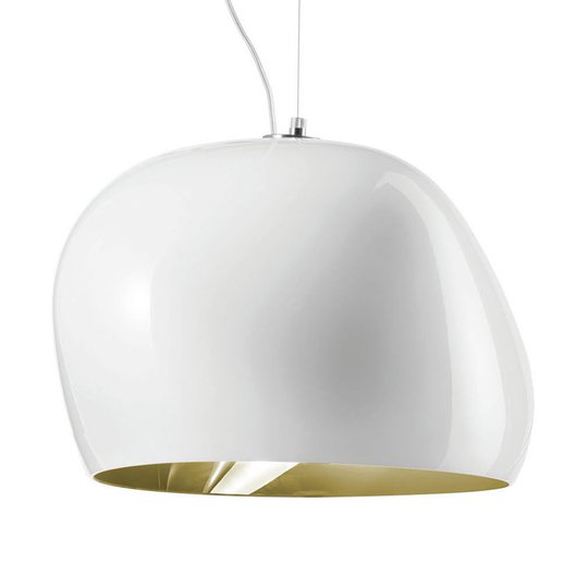 Hänglampa Surface Ø 40 cm, E27, vit/gammalgrönt