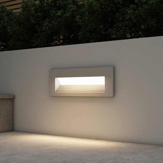 Arcchio Javis LED-inbyggnadslampa, räfflad, silver