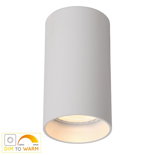 LED-taklampa Delto dim to warm, rund, vit