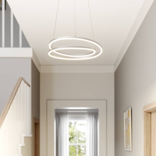 Lindby Davian LED-hänglampa, dimbar, nickel