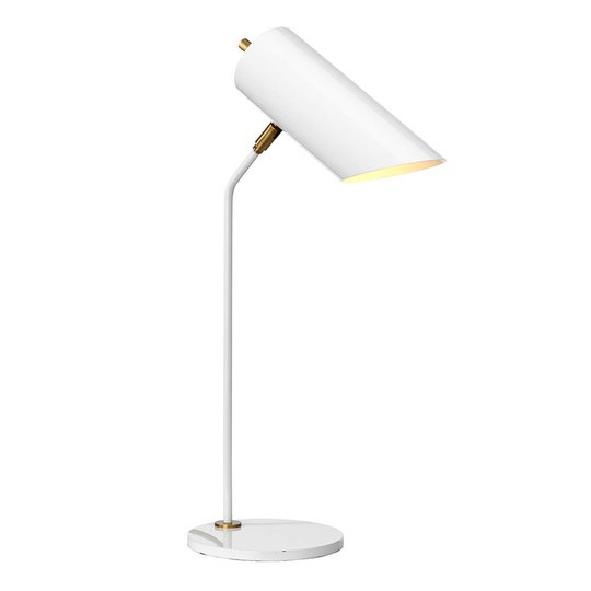 Bordslampa Quinto, vit/mässing antik