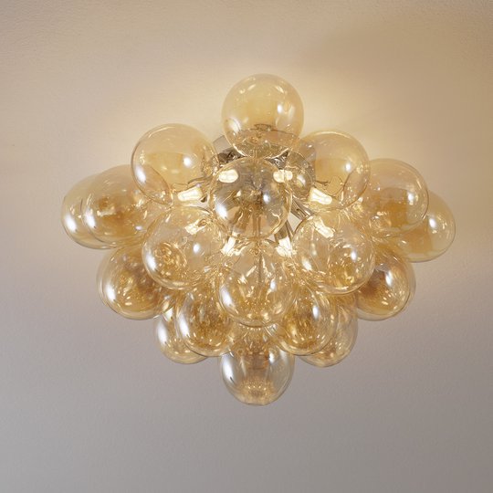 Taklampa Balbo, glas bärnsten