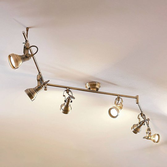 LED-taklampa Perseas, GU10 LED, 6 ljuskällor