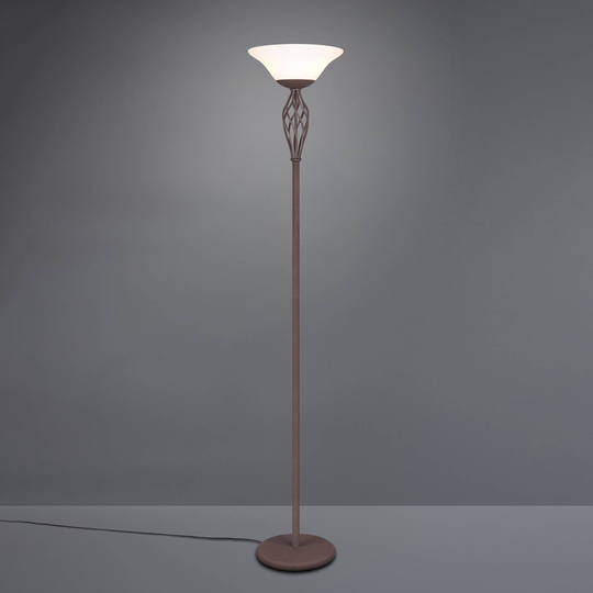 Golvlampa Rustica med fotströmbrytare, rost