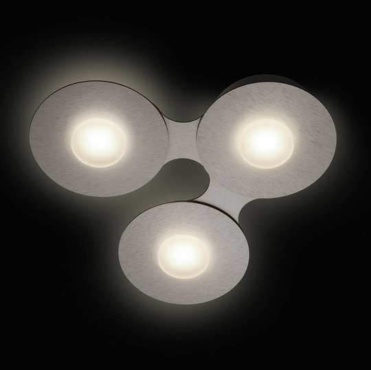 GROSSMANN Disc LED-taklampa, silvergrå, 3 lampor