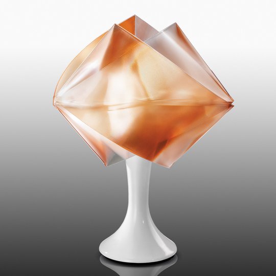 Bärnstensfärgad bordslampa Gemmy Prisma
