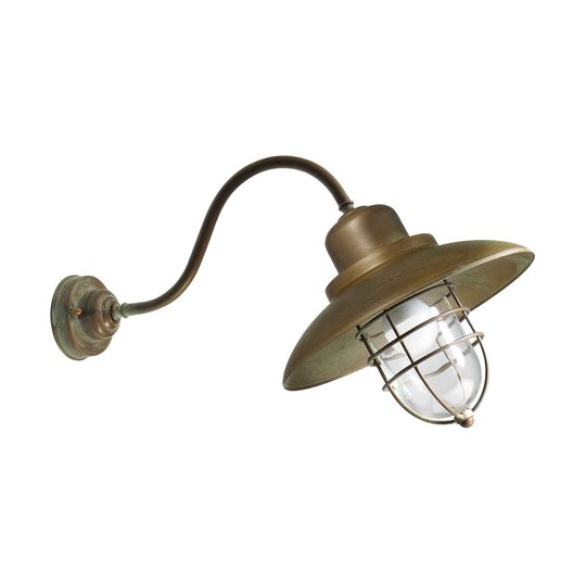 Vägglampa Patio Cage 3301 mässing antik/klar