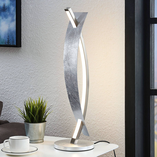 LED-bordslampa Marija i ädel silver-look