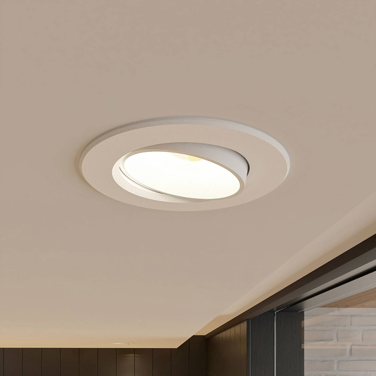 Prios Shima LED-inbyggnadslampa, vit, 3 000 K, 9 W