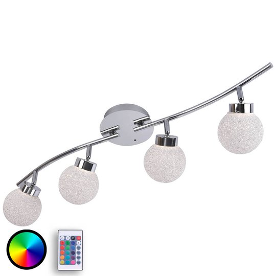 LED-taklampa Miko, 4 lampor, avlång