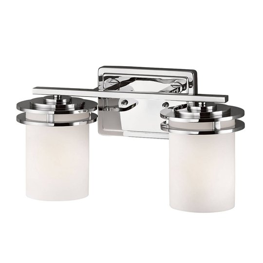 LED-vägglampa Hendrik IP44 krom/glas, 2 lampor