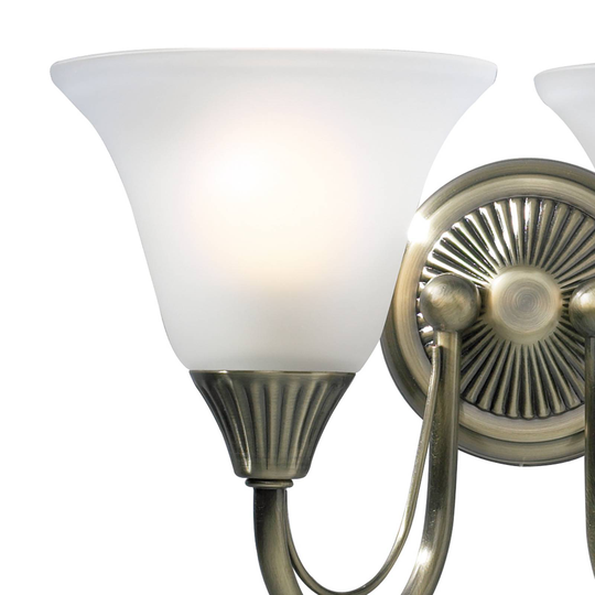 Vägglampa Boston i antik mässing, 2 lampor