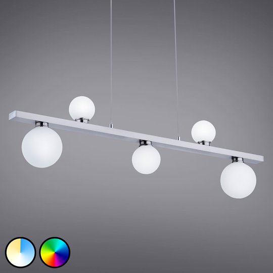 Trio WiZ Dicapo LED-pendellampa på skena, 5 lampor