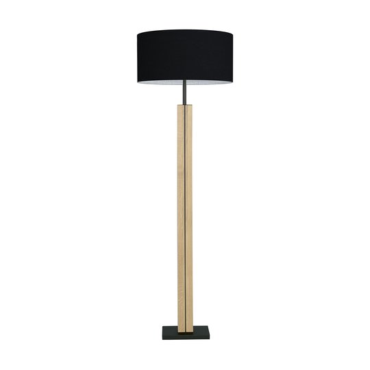 HerzBlut Dana golvlampa, naturlig ek, svart