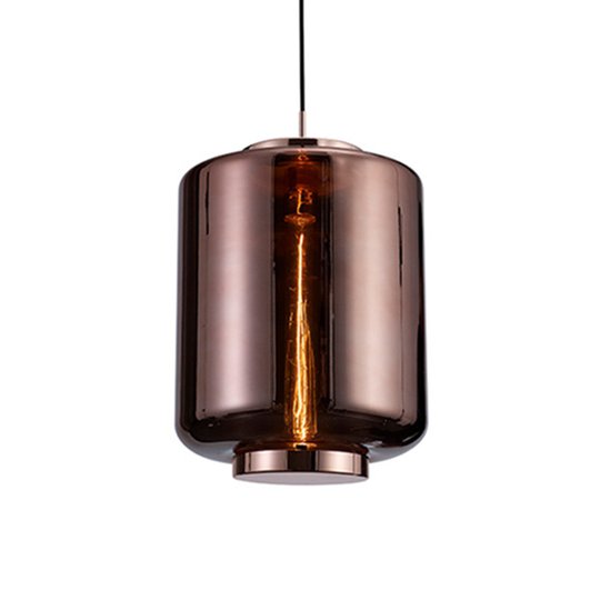 Hänglampa Jarras av glas, Ø 30 cm, koppar