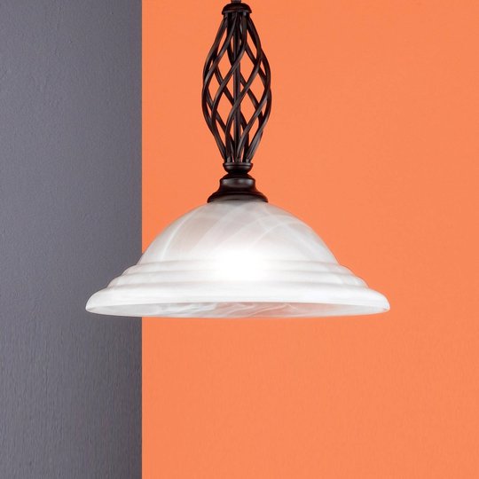 Hänglampa Sybille med glasskärm, 1 lampa