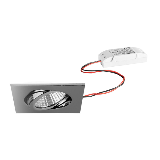 BRUMBERG inbyggnadsspot IP65 kantig brytbar krom