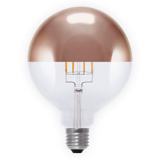 E27 8W 926 LED-toppreflektor Globe G125, koppar