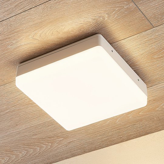 LED-taklampa Thilo, IP54, vit, 24 cm