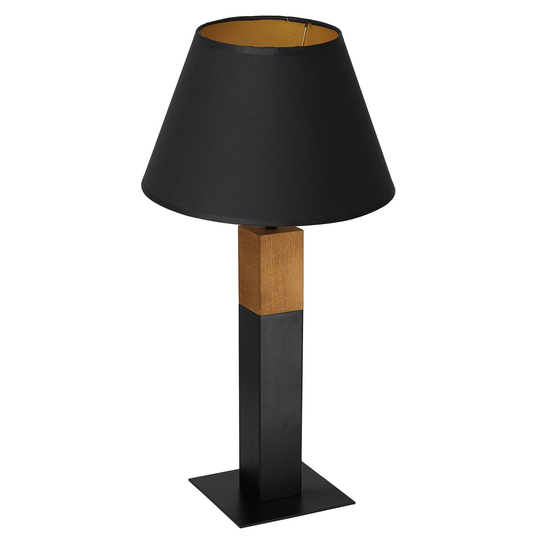 Bordslampa Stoll med konisk skärm och trä