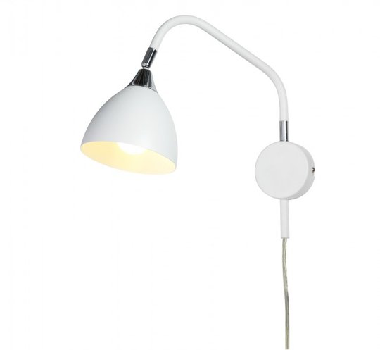Läza vägglampa vit/krom (Vit)