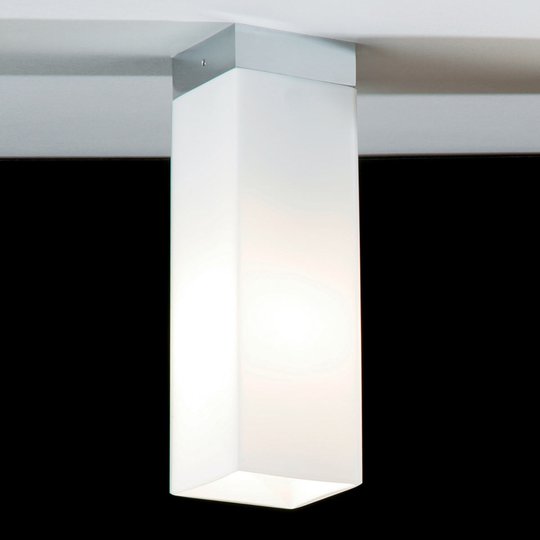 Opalglas-taklampa QUADRO BOX, matt nickel