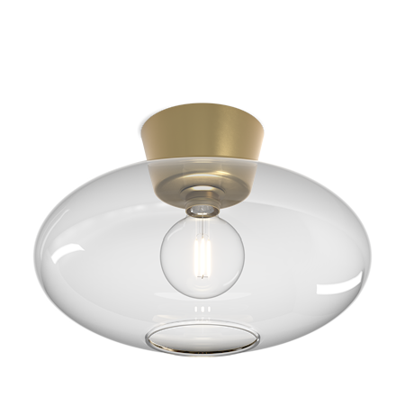 Bullo XL Plafond Ø38 cm Mässing/Klar