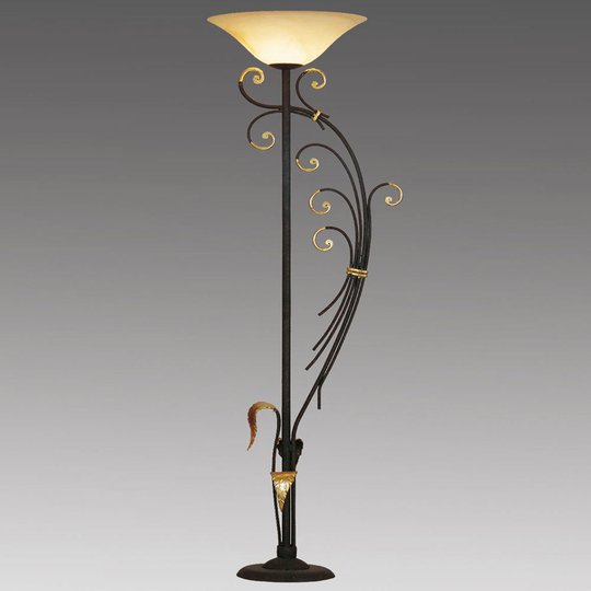 Golvlampa Florence med dekoration i bladguld