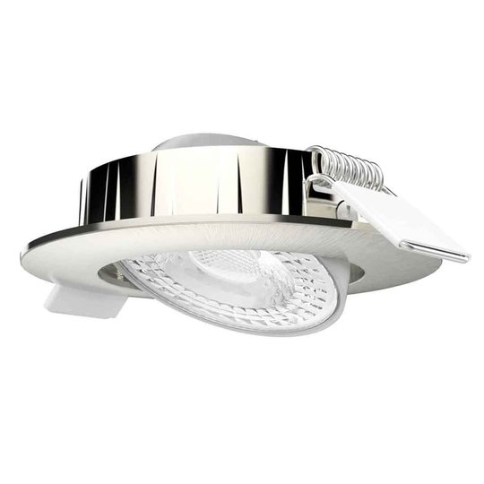 LED-inbyggnadslampa Slimo, svängbar, borstat stål