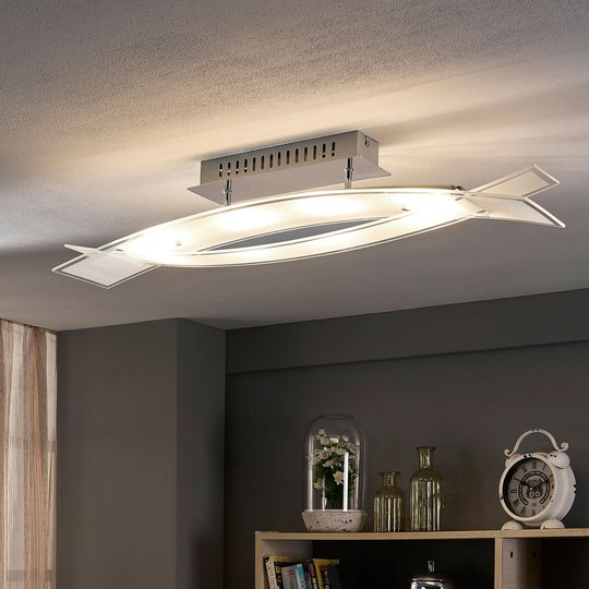 LED-taklampa Fiete av glas