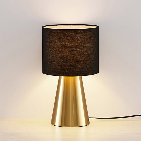 Lindby Erantie bordslampa i svart / mässing