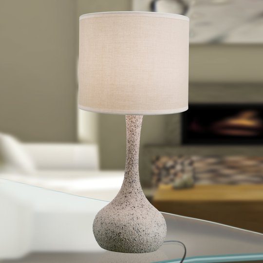 Med kermaikfot - textilbordslampa Liah