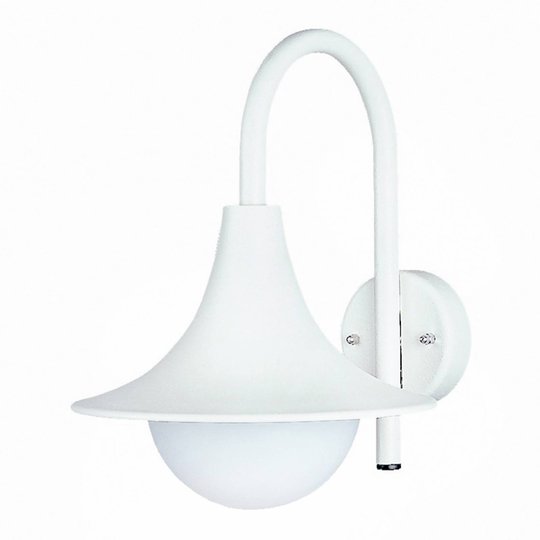 Utomhusvägglampa 167 med vacker form, vit
