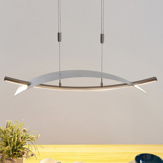 LED-hänglampa Marija, vågrät kåpa, silver