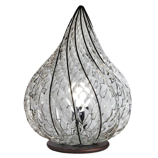 Bordslampa Goccia, handtillverkad, klar