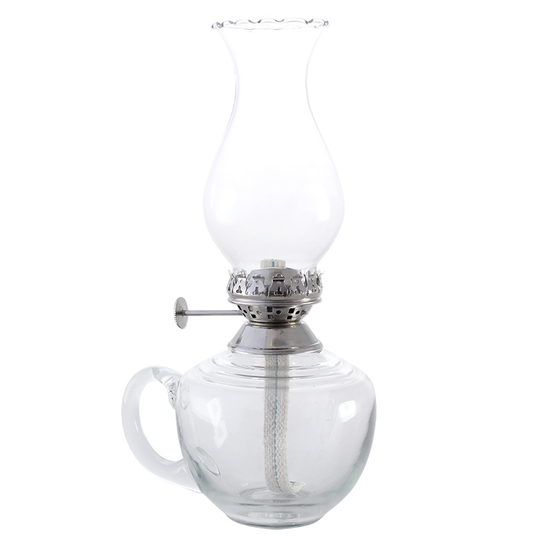 Fotogenlampa Låg m. Handtag (Silver)