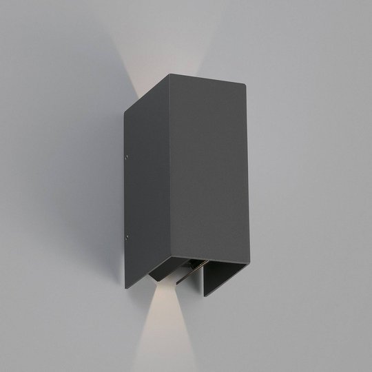 LED-utomhusvägglampa Blind, mörkgrå