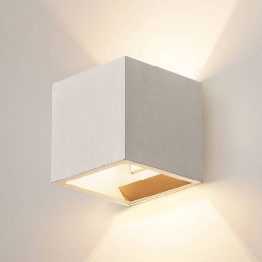 SLV Solid Cube Beton-vägglampa, grå