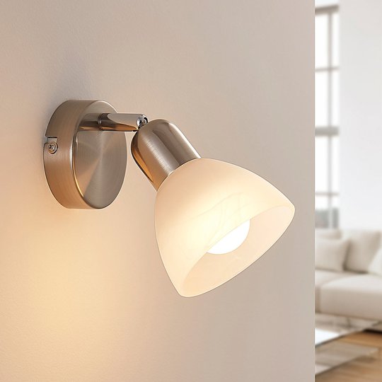 LED vägglampa Paulina, satinerat nickel