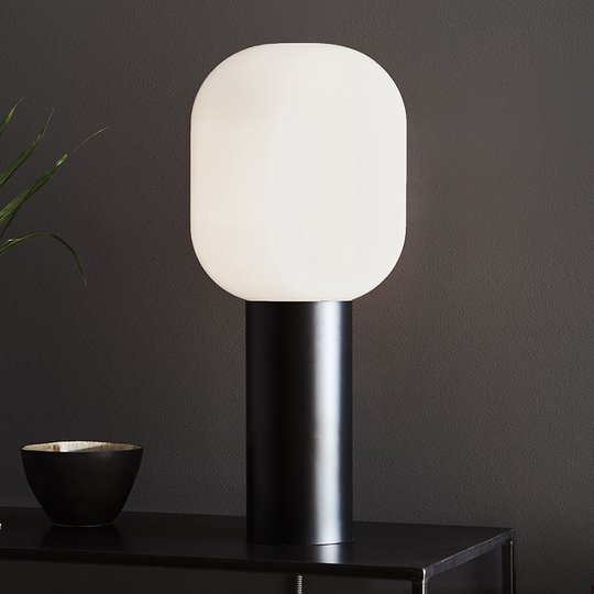 Bordslampa Brooklyn, opalvitt glas, 56 cm