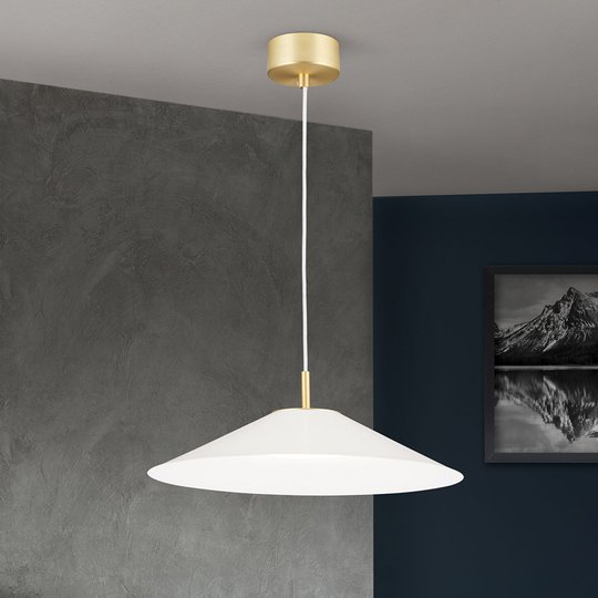 LED-pendellampa Gourmet, skärm vit