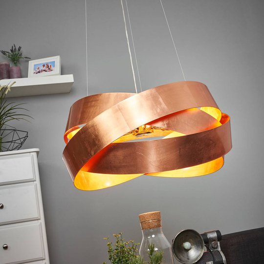 Hänglampa Pura i koppar, 60 cm, 3 x G9