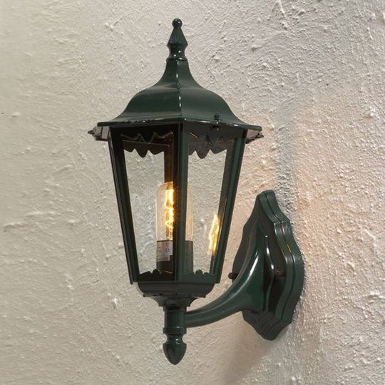 Utomhusvägglampa Firenze, stående, 48 cm, grön