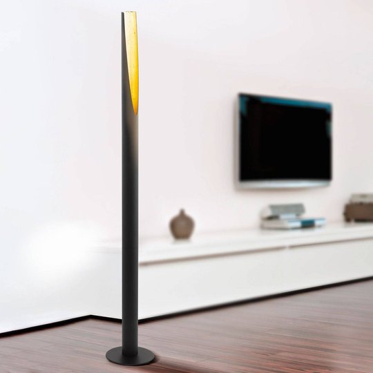 LED-golvlampa Barbotto i svart/guld
